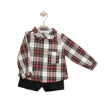 Completo Con Bermuda E Camicia Scozzese Neonato BABIDU 44428 - BABIDU - LuxuryKids