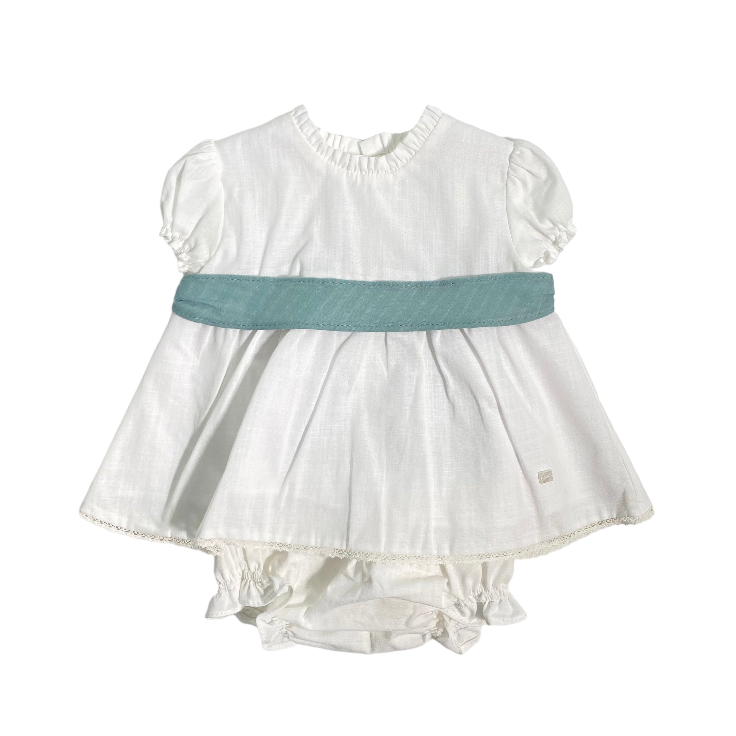 DEL SUR 0073 Neugeborenenkleid mit Baumwoll-Culottes