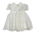 Abito Elegante Battesimale In Seta E Pizzo Panna Neonata PICCOLA GIUGGIOLA CHIESSI - PICCOLA GIUGGIOLA - Luxury Kids