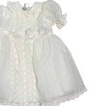 Abito Elegante Battesimale In Seta E Pizzo Panna Neonata PICCOLA GIUGGIOLA CHIESSI - PICCOLA GIUGGIOLA - Luxury Kids