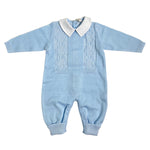 Tutina Intera In Filo Di Cotone Con Trecce Celeste Neonato CREAZIONI LUANA 1001 - CREAZIONI LUANA - Luxury Kids