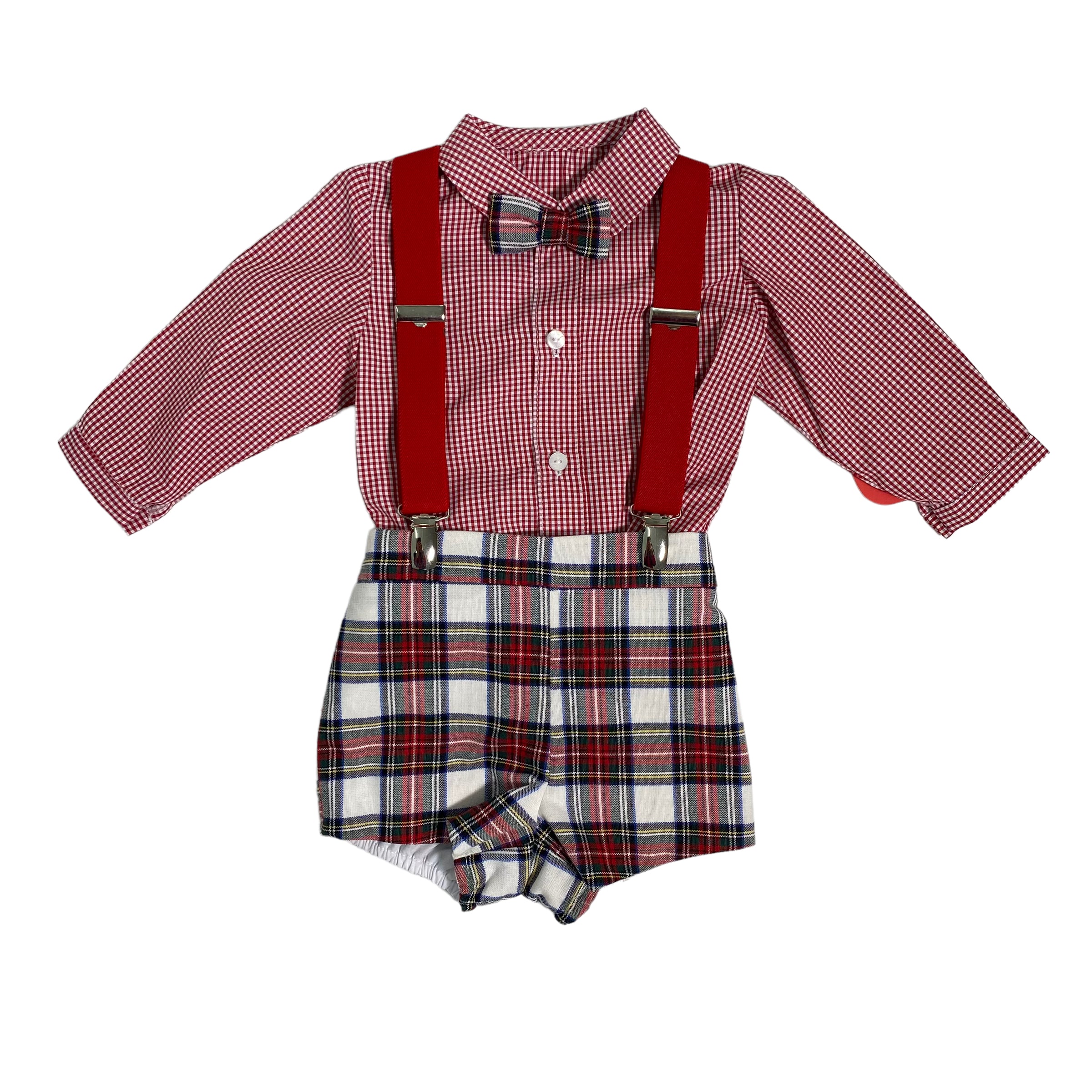 Completo Con Salopette Scozzese Neonato DEL SUR 1871 - DEL SUR - LuxuryKids