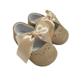 Scarpe Da Culla Modello Ballerina In Camoscio Con Fiocco Neonata RIZITOS A3203 - RIZITOS - Luxury Kids