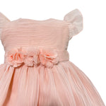 Abito Elegante Battesimale In Organza Rigata Neonata NINNAOH E23AB415 - NINNAOH - Luxury Kids