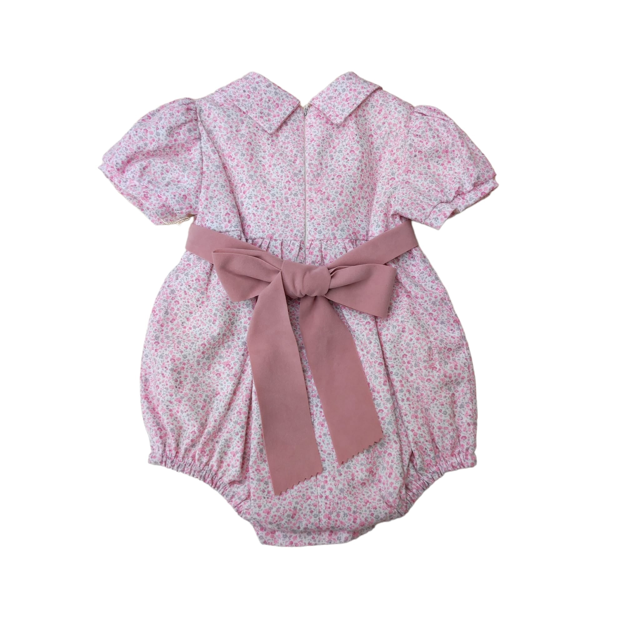 Pagliaccetto Floreale con Fiocco Caldo Cotone Neonata IS6355N - ISABEL - LuxuryKids