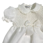 Pagliaccetto Battesimale In Organdis Di Seta Avorio Neonata PICCOLA GIUGGIOLA PALERMO - PICCOLA GIUGGIOLA - Luxury Kids