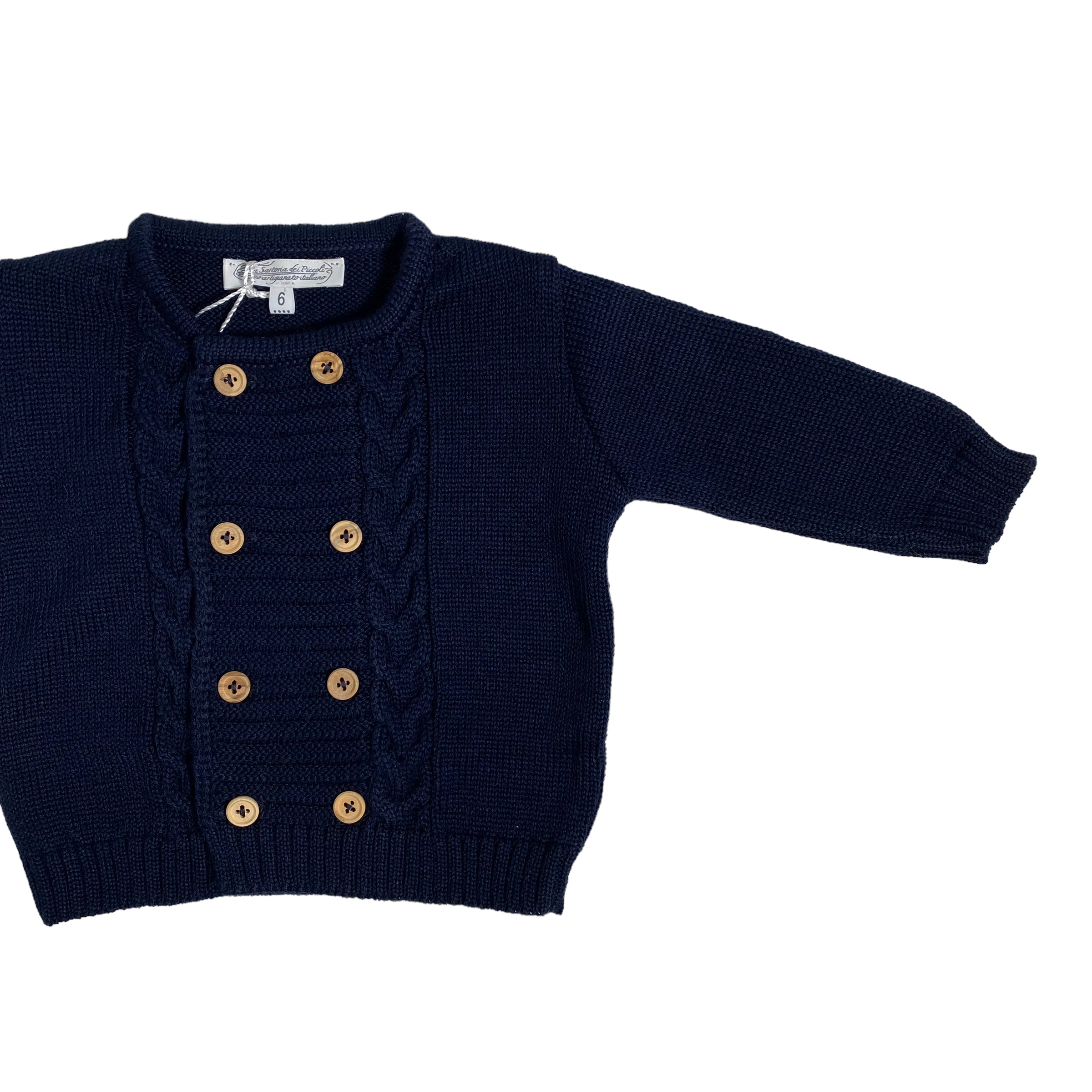 Cardigan In Misto Lana Doppiopetto Neonato LA SARTORIA DEI PICCOLI LM246 - LA SARTORIA DEI PICCOLI - LuxuryKids