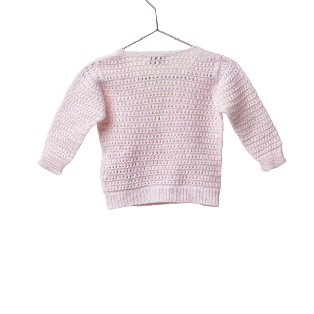 Cardigan In Lana Rosa Neonata WEDOBLE 02308B - WEDOBLE - LuxuryKids