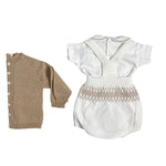 Completo Con Pagliaccetto In Filo Di Cotone Organico Neonato WEDOBLE V2301305B - WEDOBLE - Luxury Kids