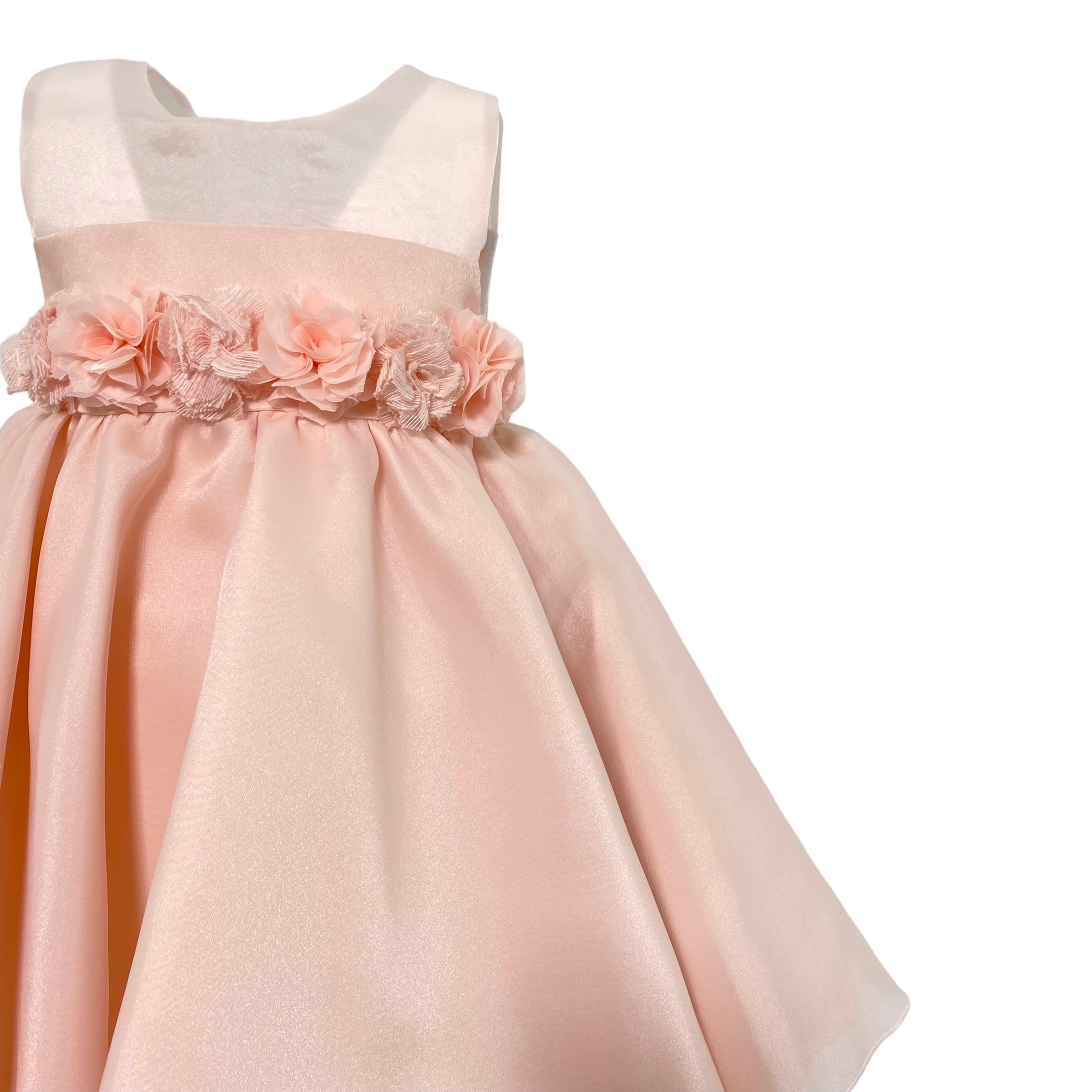 Abito Elegante Smanicato In Organza Neonata NINNAOH E23AB416 - NINNAOH - Luxury Kids