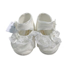 Scarpe Da Culla Modello Ballerina In Tessuto Con Pizzo Neonata BABY CHIC 2627 - Baby Chic - Luxury Kids
