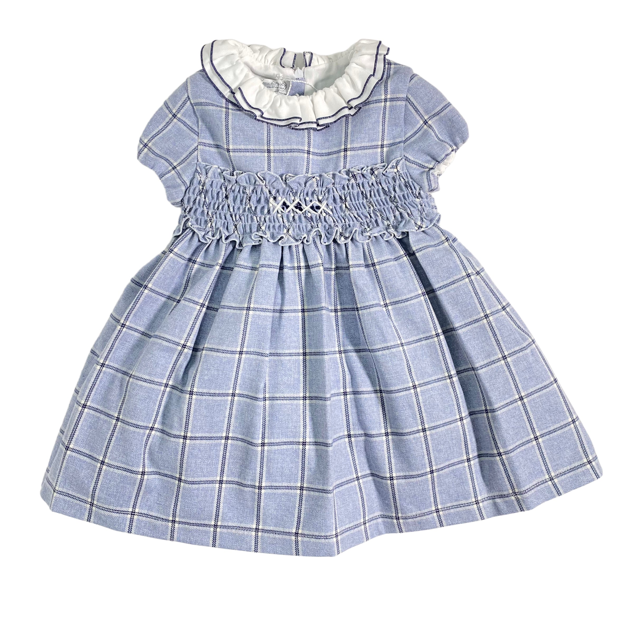 Abito In Caldo Cotone A Quadri Neonata LA SARTORIA DEI PICCOLI L219 - LA SARTORIA DEI PICCOLI - LuxuryKids