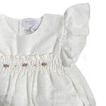 Pagliaccetto Intero In Misto Lino Ricamato A Mano Neonata TETO E TATTA PA4800 - TETO E TATTA - Luxury Kids