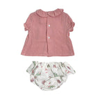 Completo Camicia con Culotte in Cotone Neonata YOEDU 1806 - YOEDU - Luxury Kids