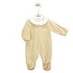Tutina Intera In Ciniglia Beige Neonata BABIDU 19716 - BABIDU - LuxuryKids