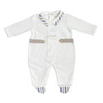 Tutina Intera In Cotone Bianca Neonato NINNAOH E23340T - NINNAOH - Luxury Kids