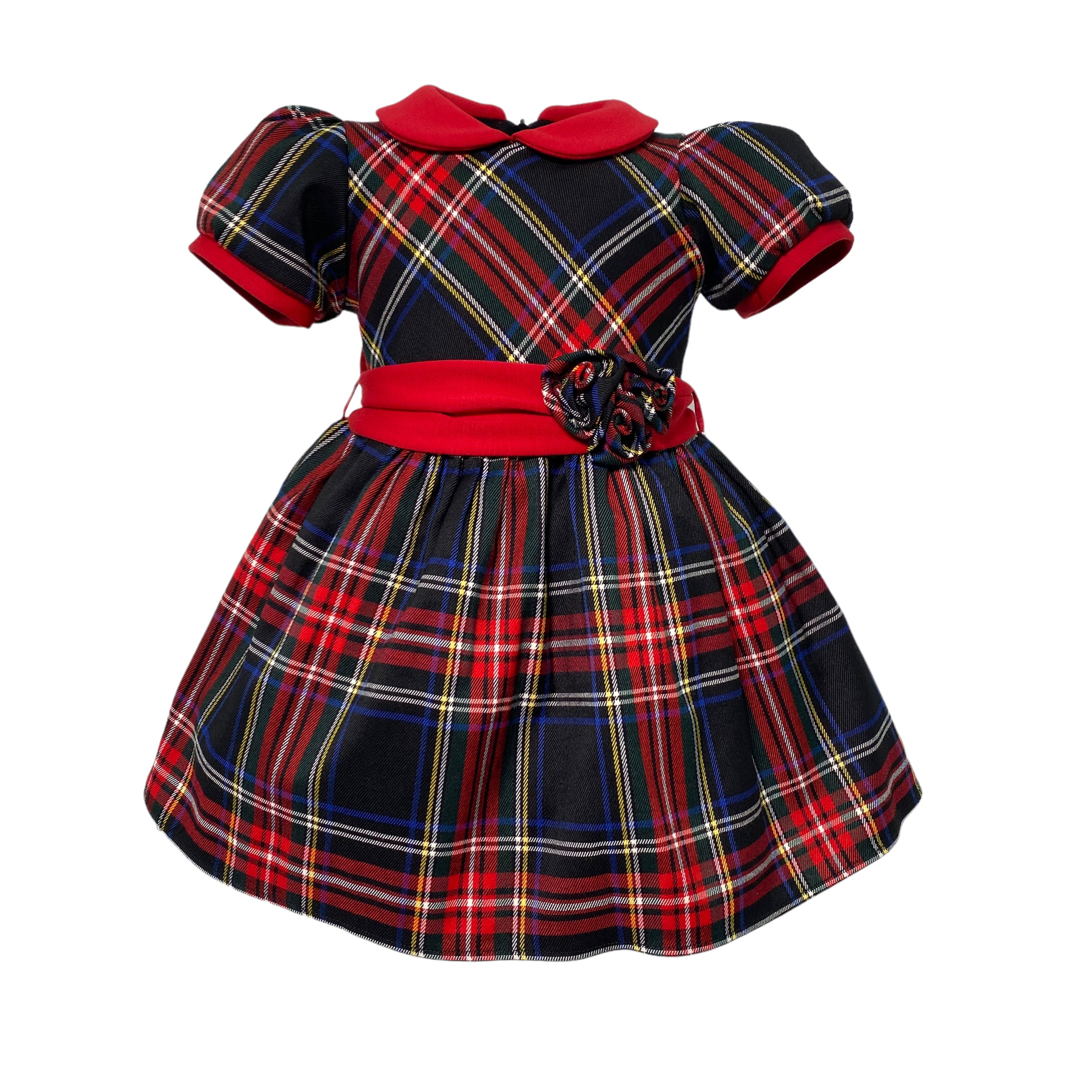 Abito Elegante Cerimonia In Tartan Rosso BUFI B1488A - BUFI - LuxuryKids