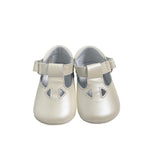 Scarpe Da Culla In Pelle Satinata Con Occhielli Neonato RIZITOS A2414S - RIZITOS - Luxury Kids