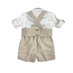 Completo Elegante In Lino Con Bermuda Neonato CREAZIONI LUANA 1309 - CREAZIONI LUANA - Luxury Kids