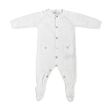 Tutina Intera In Filo Di Cotone Organico Bianca Neonato/a DR KID DK259 - DR KID - Luxury Kids