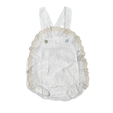 Salopette In Pizzo San Gallo Bianca Neonata DR KID DK165 - DR KID - Luxury Kids