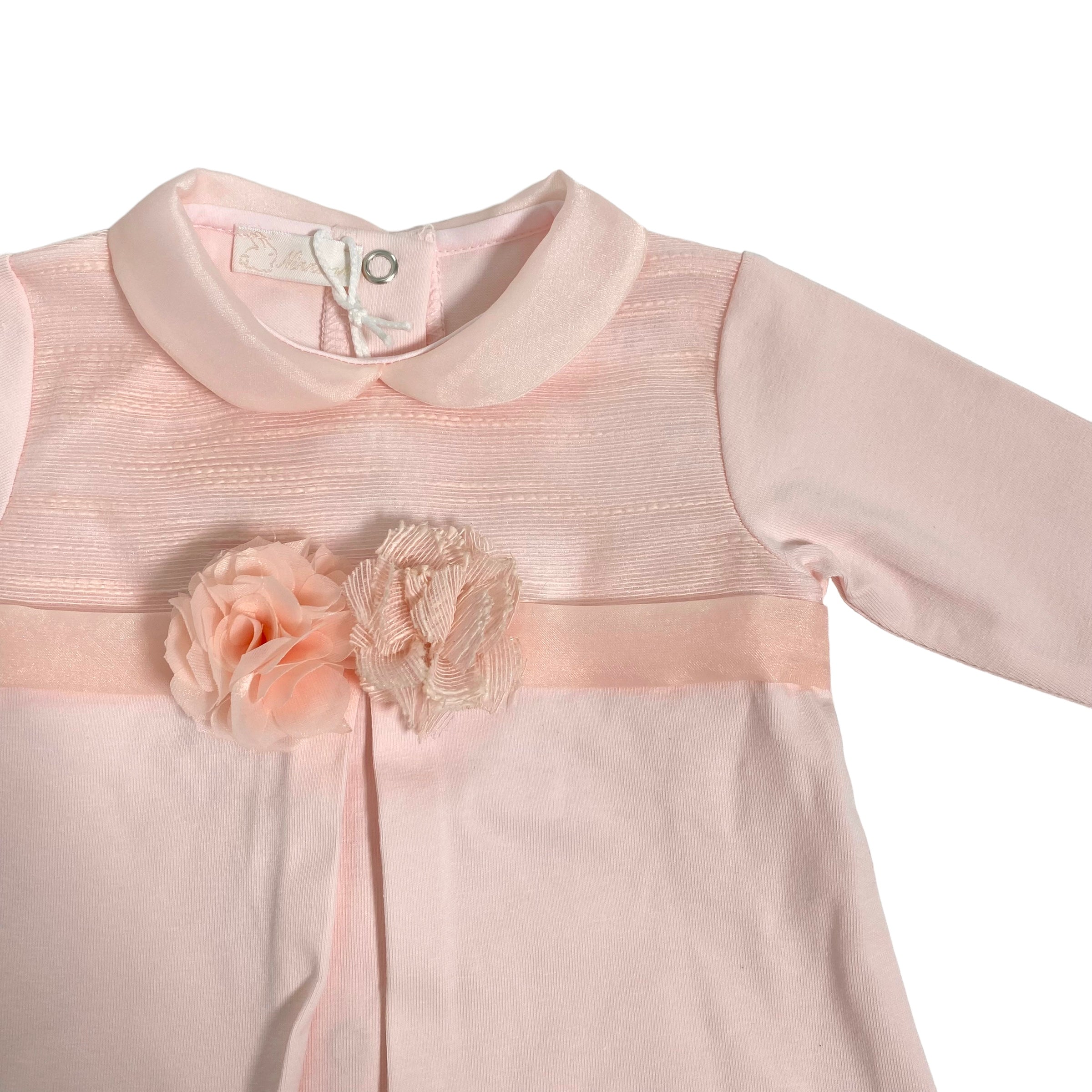 Tutina Spezzata In Cotone Rosa Neonata NINNAOH E2398C - NINNAOH - Luxury Kids