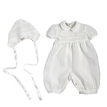 Pagliaccetto Battesimale In Lino E Pizzo Bianco Neonato PICCOLA GIUGGIOLA LERICI - PICCOLA GIUGGIOLA - Luxury Kids