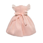 Abito Elegante Battesimale In Organza Rigata Neonata NINNAOH E23AB415 - NINNAOH - Luxury Kids