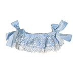 Culotte In Velluto Celeste Con Pizzo Neonata PHI CLOTHING 22583 - GRANLEI - LuxuryKids