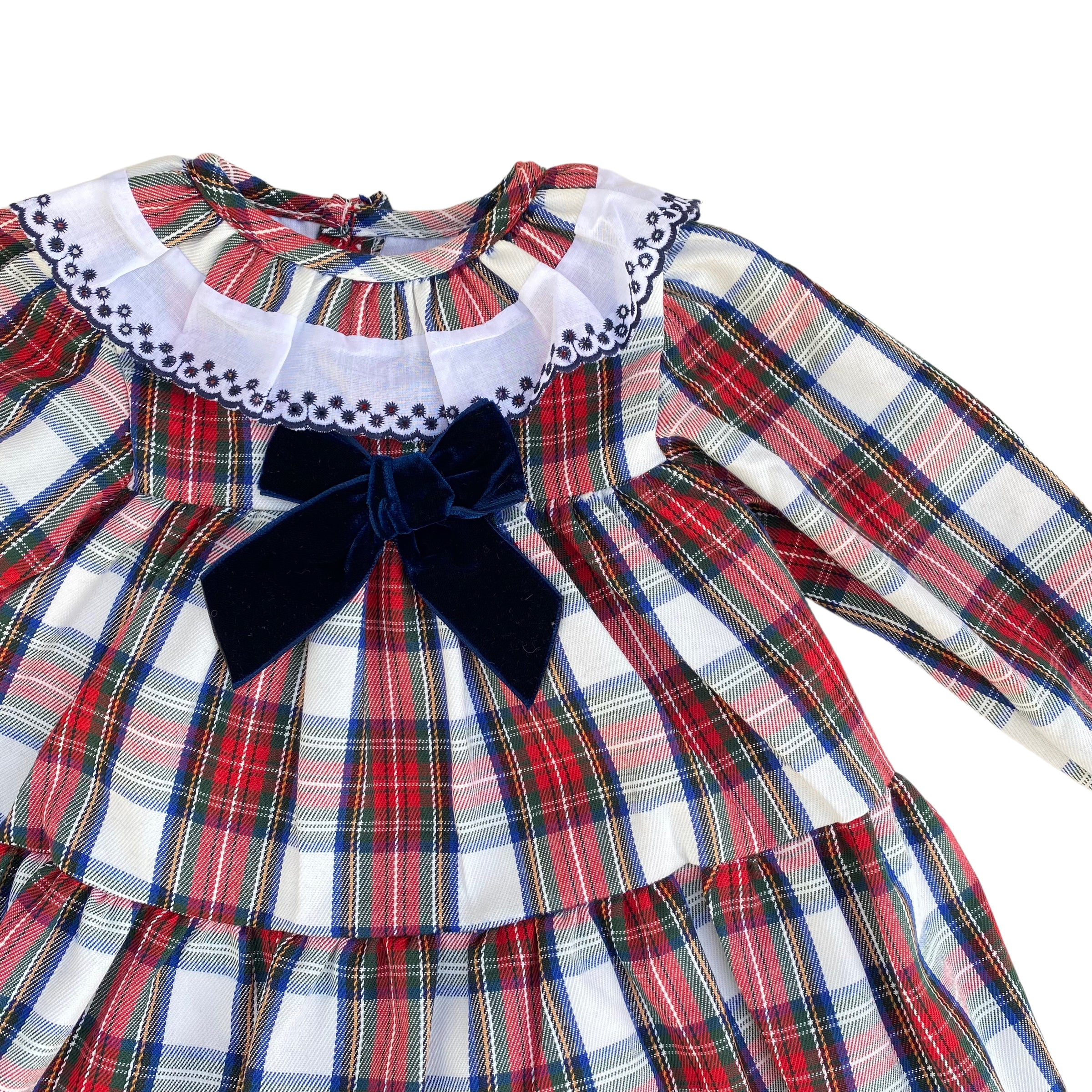 Abito Manica Lunga Tartan Con Culotte Bambina VALENTINA BEBES CWA154 - VALENTINA BEBES - LuxuryKids