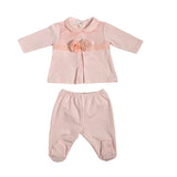 Tutina Spezzata In Cotone Rosa Neonata NINNAOH E2398C - NINNAOH - Luxury Kids