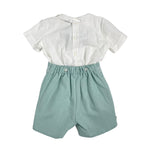 Completo Corto Elegante In Cotone Con Bermuda Neonato PONTO POR PONTO 5930 - PONTO POR PONTO - Luxury Kids