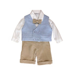 Completo Elegante In Velluto con Gilet Neonato LA SARTORIA DEI PICCOLI L240 - LA SARTORIA DEI PICCOLI - LuxuryKids