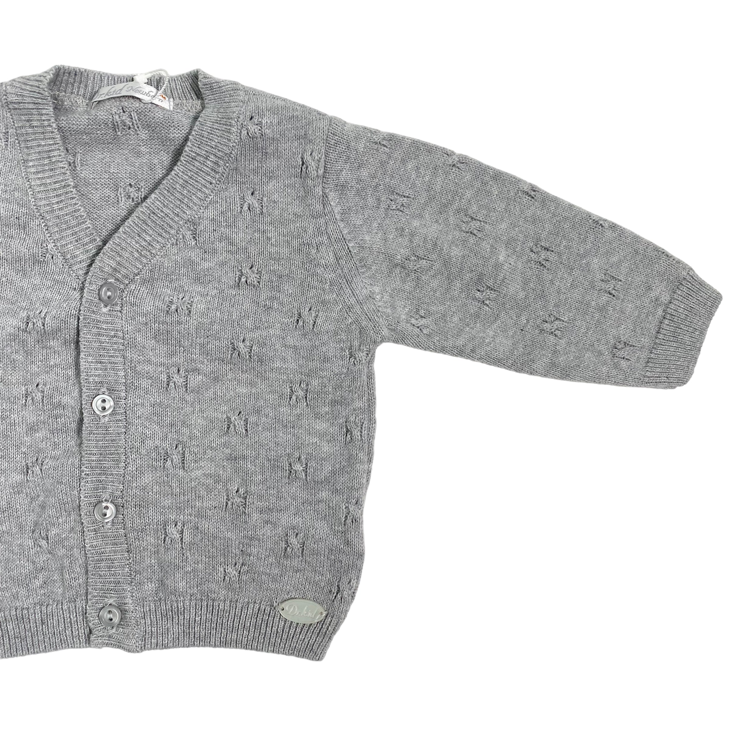 Cardigan In Filo Di Cotone Con Trama Particolare Neonato DR KID DK139 - DR KID - Luxury Kids