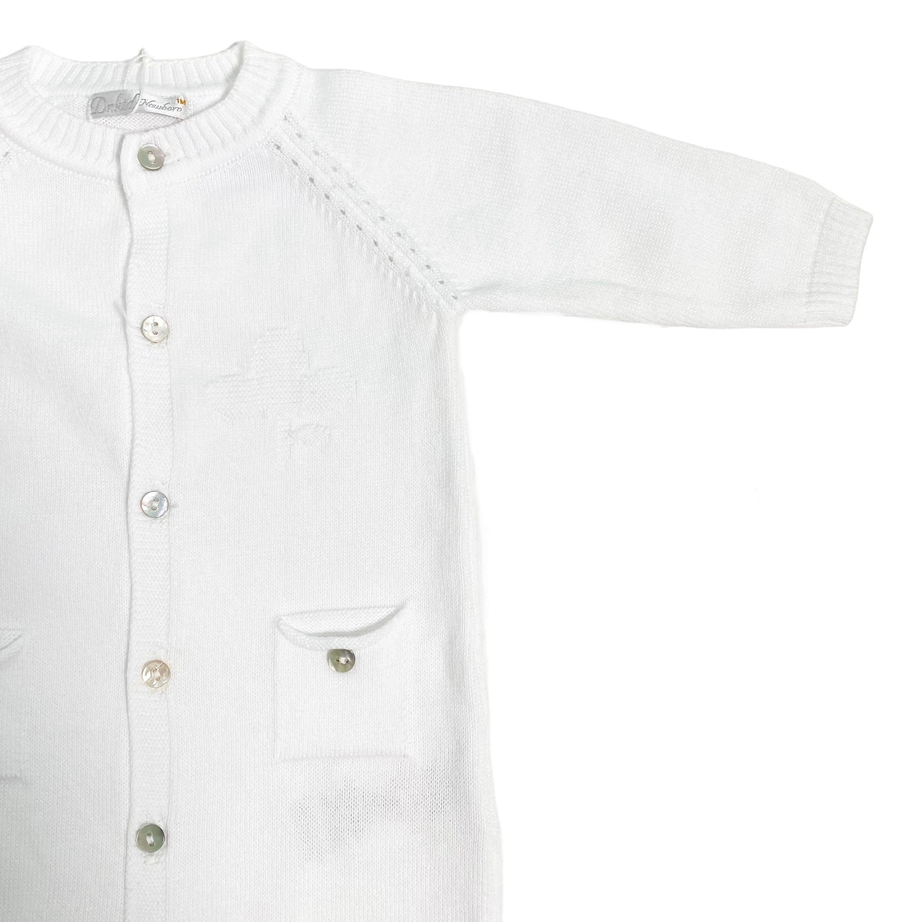 Tutina Intera In Filo Di Cotone Organico Bianca Neonato/a DR KID DK259 - DR KID - Luxury Kids