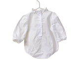 Camicia Elegante A Body In Cotone Batista Con Pizzo Neonata WEDOBLE V2301916A - WEDOBLE - Luxury Kids