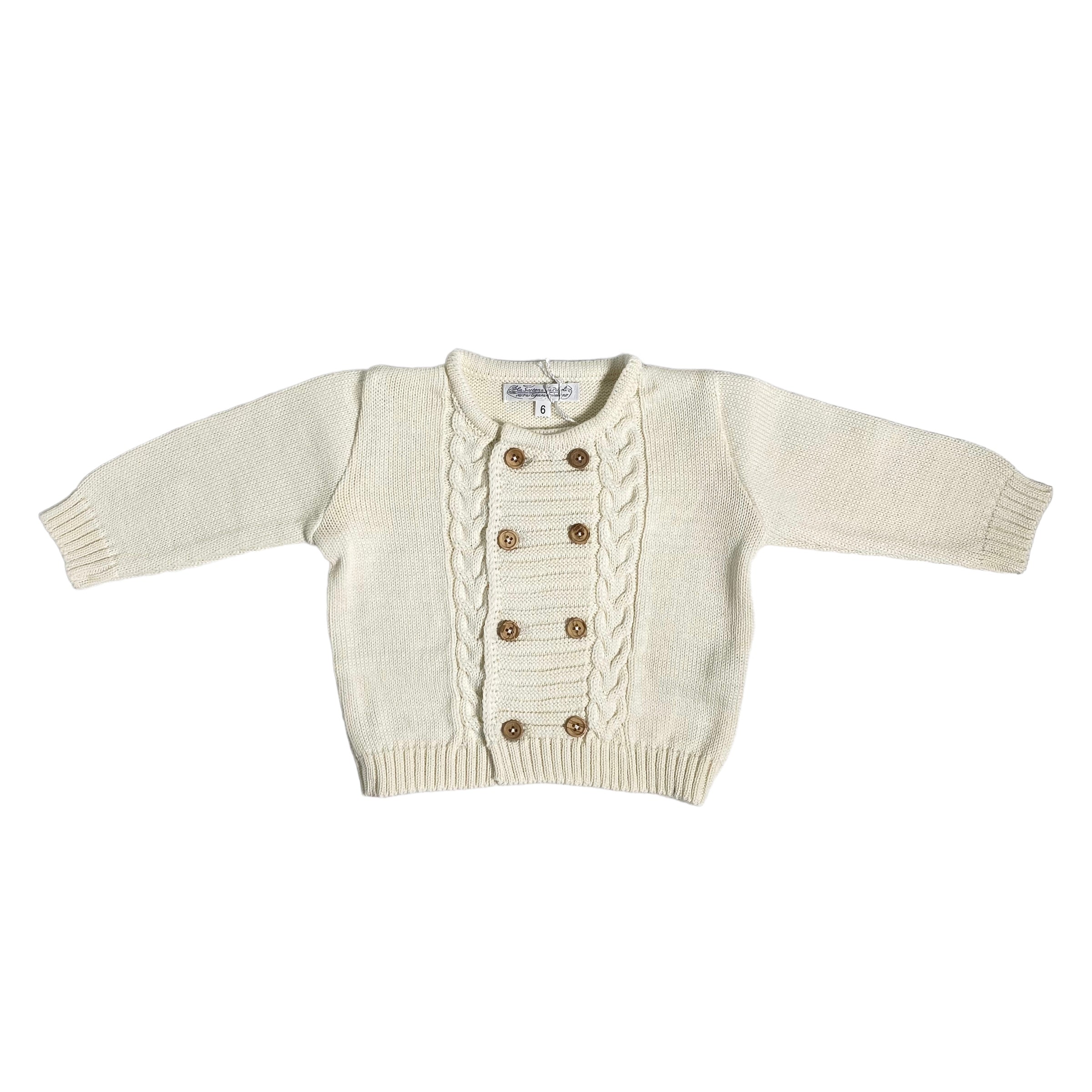 Cardigan In Misto Lana Doppiopetto Neonato LA SARTORIA DEI PICCOLI LM246 - LA SARTORIA DEI PICCOLI - LuxuryKids