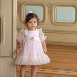 Rosa Tüllkleid mit 3/4-Ärmeln für Babys PATACHOU 3633289