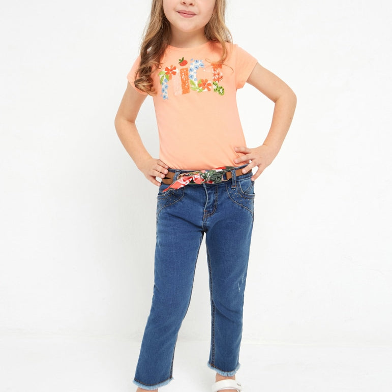 Jeans Lungo Skinny Con Cintura Bambina MAYORAL 3509 - MAYORAL - Luxury Kids