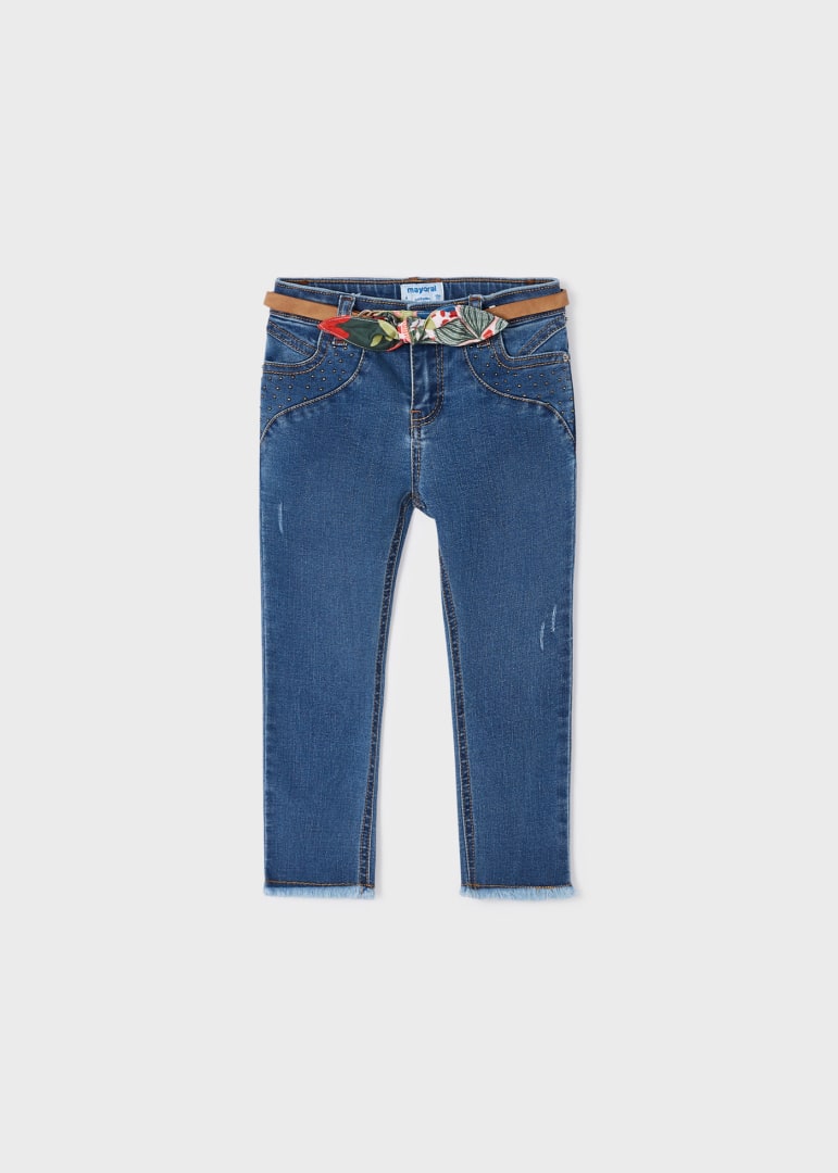 Jeans Lungo Skinny Con Cintura Bambina MAYORAL 3509 - MAYORAL - Luxury Kids