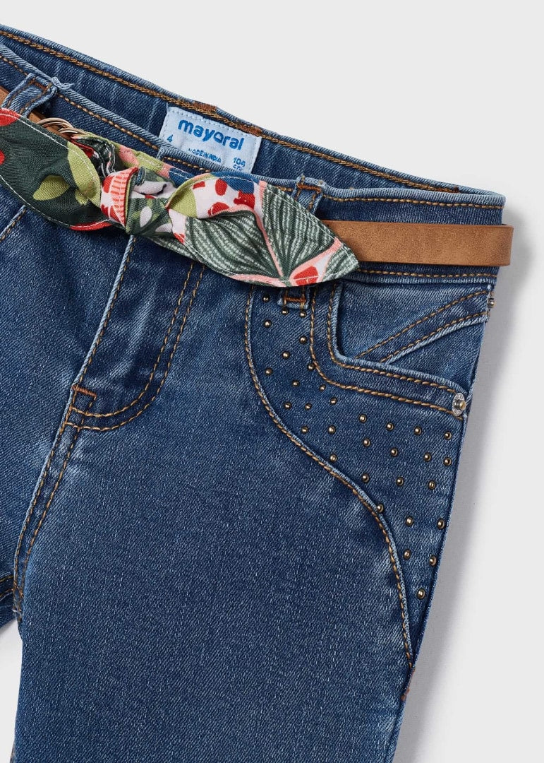 Jeans Lungo Skinny Con Cintura Bambina MAYORAL 3509 - MAYORAL - Luxury Kids