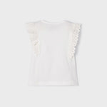 Maglietta Manica Corta Con Volant In Cotone Bambina MAYORAL 3061 - MAYORAL - Luxury Kids