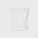 Maglietta Manica Corta Con Volant In Cotone Bambina MAYORAL 3061 - MAYORAL - Luxury Kids