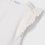 Maglietta Manica Corta Con Volant In Cotone Bambina MAYORAL 3061 - MAYORAL - Luxury Kids