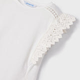 Maglietta Manica Corta Con Volant In Cotone Bambina MAYORAL 3061 - MAYORAL - Luxury Kids