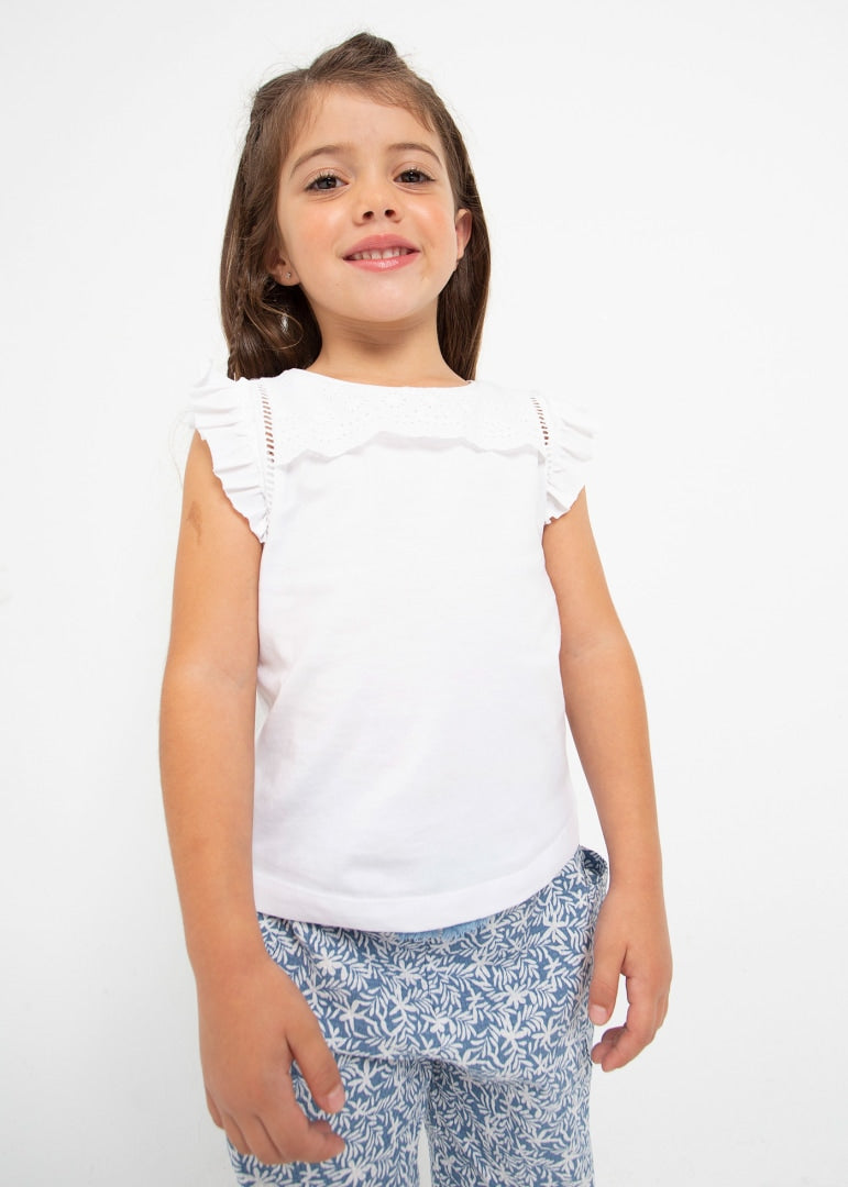Maglietta Smanicata In Cotone Bambina MAYORAL 3074 - MAYORAL - Luxury Kids
