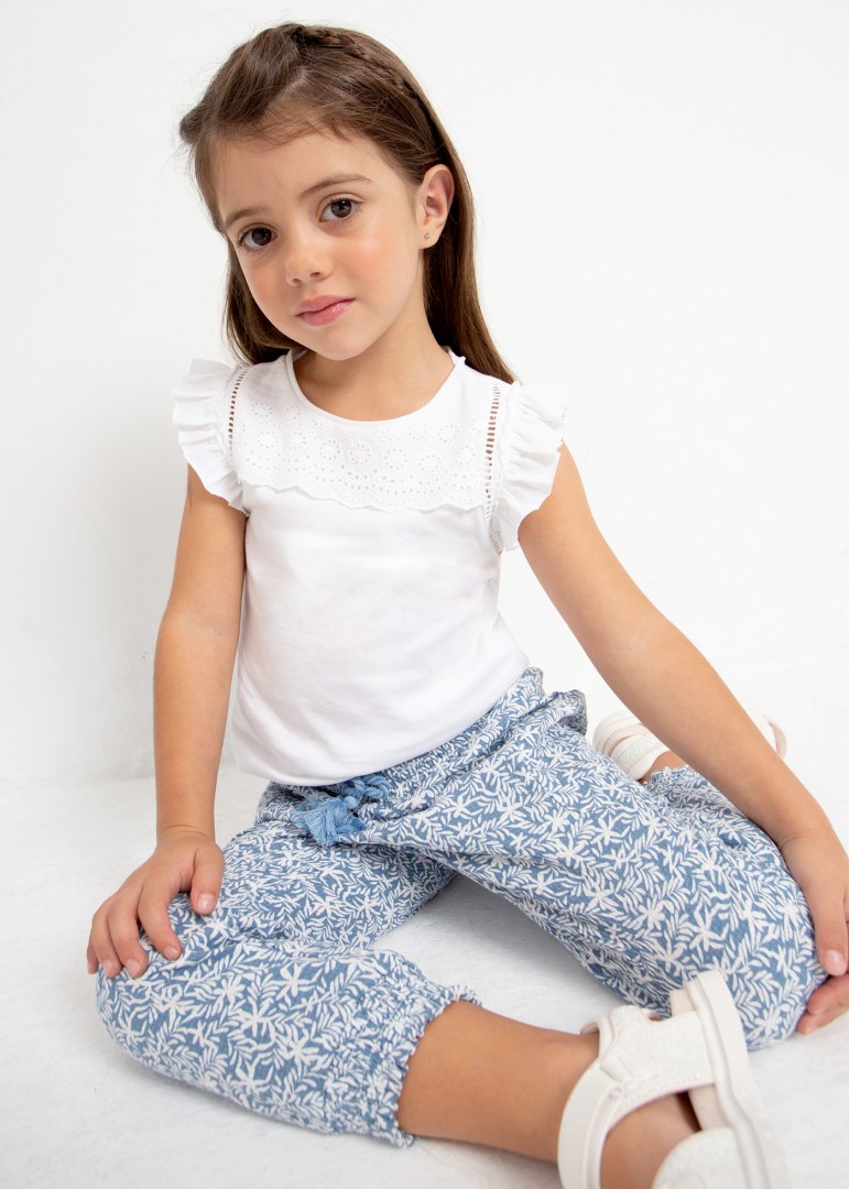 Maglietta Smanicata In Cotone Bambina MAYORAL 3074 - MAYORAL - Luxury Kids