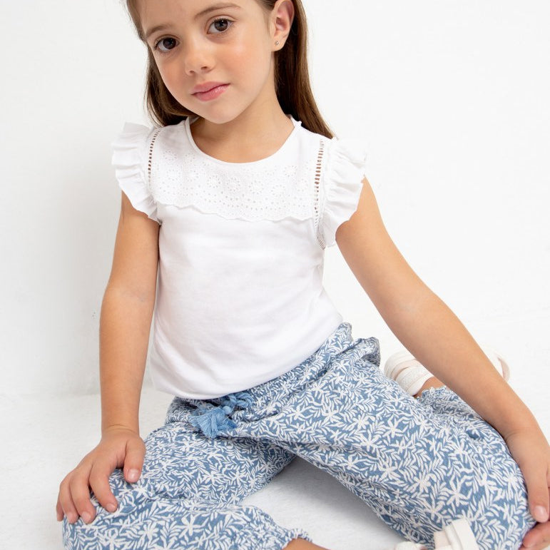 Maglietta Smanicata In Cotone Bambina MAYORAL 3074 - MAYORAL - Luxury Kids