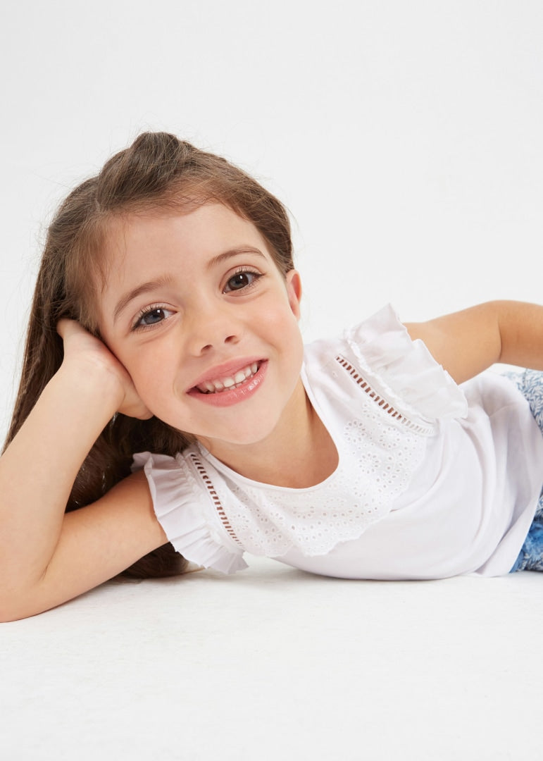 Maglietta Smanicata In Cotone Bambina MAYORAL 3074 - MAYORAL - Luxury Kids