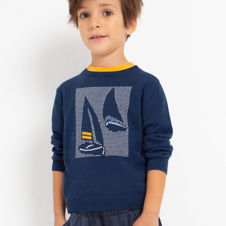 Maglioncino In Filo Di Cotone Con Motivo Stampato Bambino MAYORAL 3347 - MAYORAL - Luxury Kids